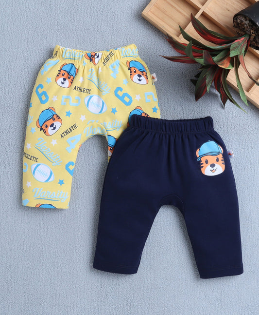 SS-BMZ-50400 / Navy & Yellow Baby Boys Diaper Pants / Leggings / Pyjamas
